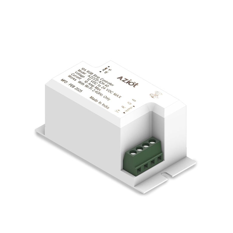 AZIOT 10A RGB Strip Light Controller, WiFi & Bluetooth Smart LED Strip Controller, 12V-24V DC, Music Sync, Scene Scheduling, App & Voice Control - Image 1
