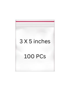 Nice Pack 100 Pieces 3 x 5 inches or 7.5 x 12.5 cm Clear Zip Lock Bags - Resealable Plastic Zipper Bags for Samples, Candies, Nuts, and Pills  - Image 1