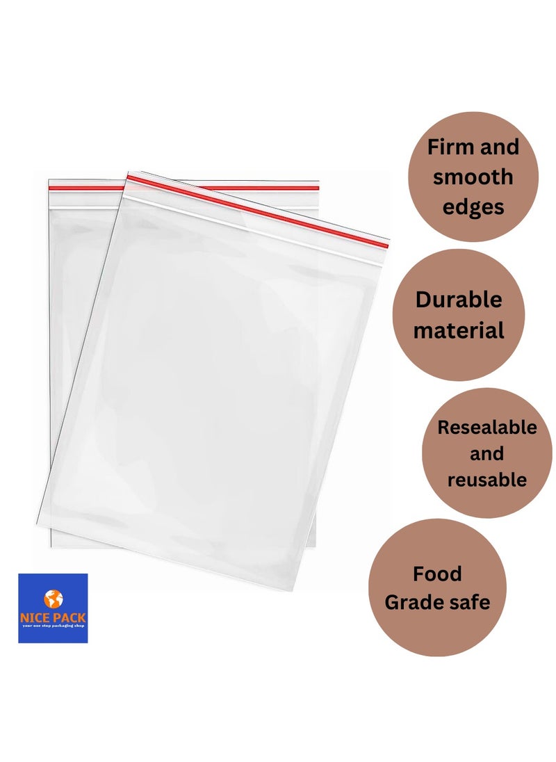 Nice Pack 100 Pieces 3 x 5 inches or 7.5 x 12.5 cm Clear Zip Lock Bags - Resealable Plastic Zipper Bags for Samples, Candies, Nuts, and Pills  - Image 3