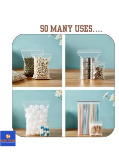 Nice Pack 100 Pieces 3 x 5 inches or 7.5 x 12.5 cm Clear Zip Lock Bags - Resealable Plastic Zipper Bags for Samples, Candies, Nuts, and Pills  - Image 4