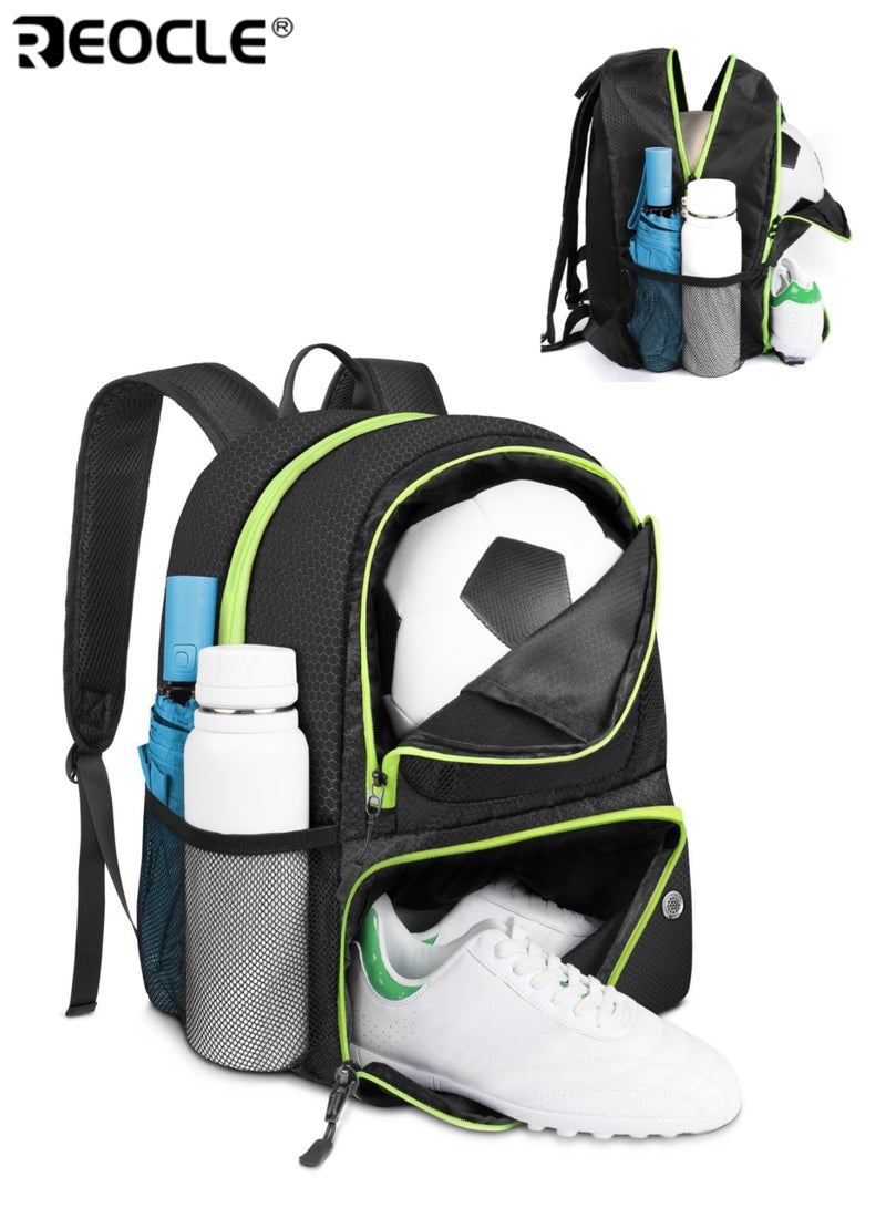 REOCLE Unisex 26L Large Capacity Sports Backpack with Shoe Compartment & Breathable Design  Gym Bag with Multiple Mesh Pockets for Travel School Workouts - Image 1