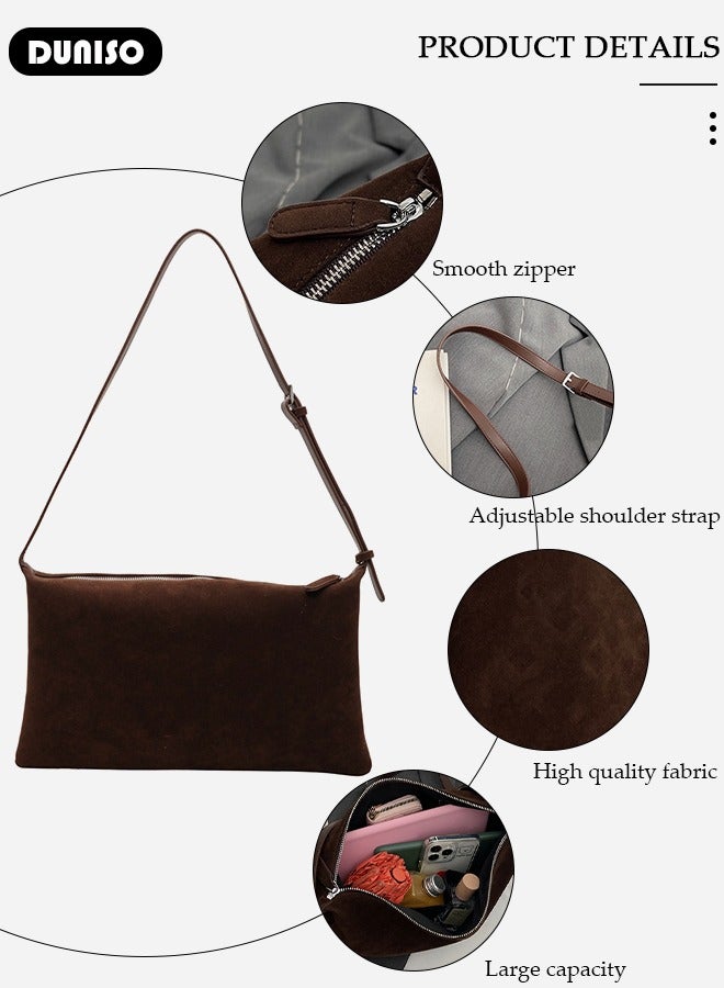 DUNISO Women's Shoulder Tote Bag Faux Leather Handbag for Women Large Capacity Messenger Bag, Fashionable Travel Shoulder Bag for Ladies Girls College Students - Image 2