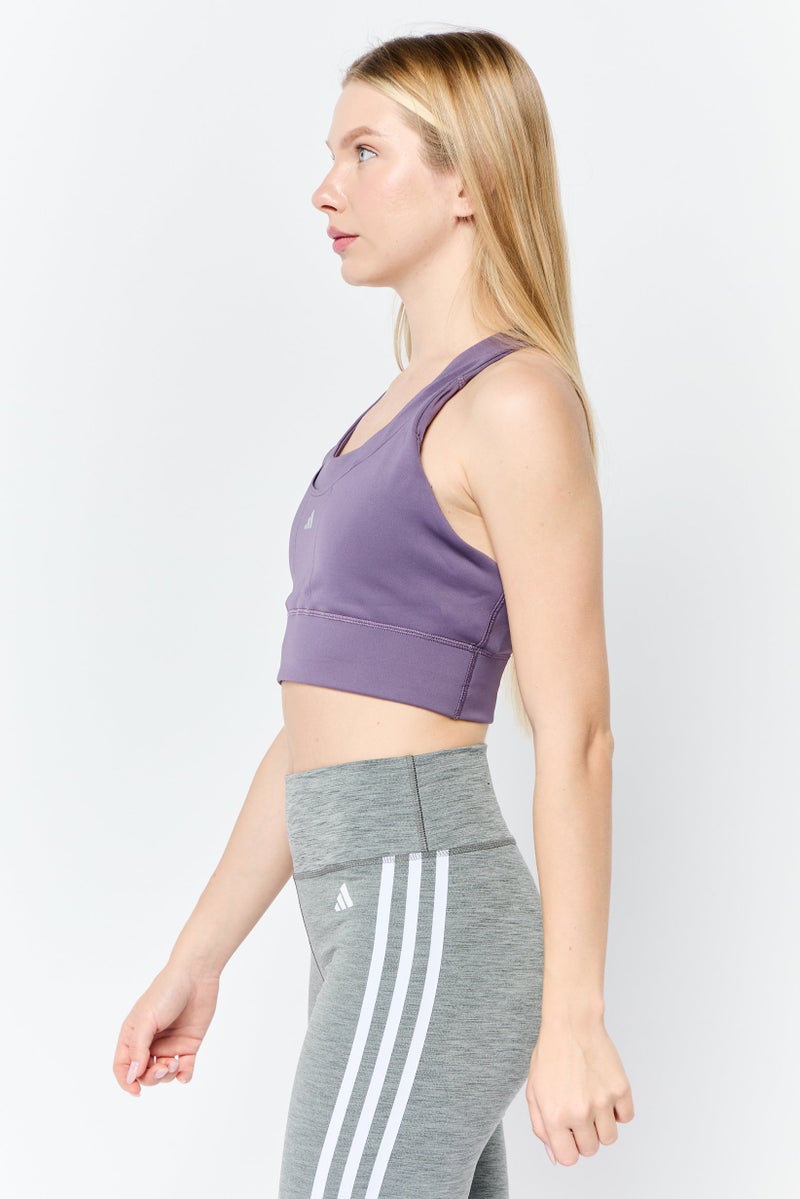 Adidas Women Padded Sports Bra, Purple - Image 2