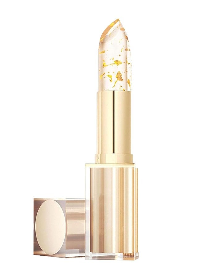 BANGFENG Color Changing Lipstick with Gold Crystal Flakes - Clear pH Lip Stick Changes to Natural Pink Tint, Long Lasting 24H Moisturizing Glossy Lip Balm, Mood Lipstick for Women, Hydrating Lip Gloss - Image 1
