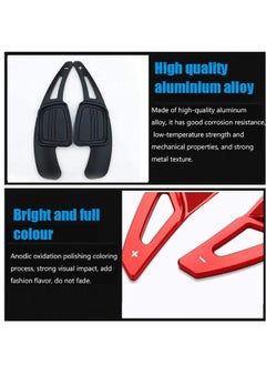 Generic Aluminum Steering Wheel Paddle Shifter Extensions Covers 2PCS for Audi A3、A4、A5、A7、A8、S3、S5(2017-2018) Q5、A8(2018-2019) Q7、TTS(2016-2019) TT(2015-2018) Interior Extensions Accessories DSG Red  - Image 2