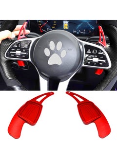 Generic Aluminum Steering Wheel Paddle Shifter Extensions Covers 2PCS for Audi A3、A4、A5、A7、A8、S3、S5(2017-2018) Q5、A8(2018-2019) Q7、TTS(2016-2019) TT(2015-2018) Interior Extensions Accessories DSG Red  - Image 1