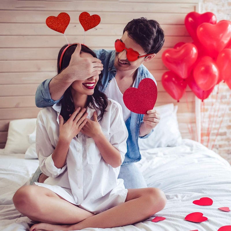 Cleacloud Valentines Day Heart Headbands and Heart Shape Sunglasses for Halloween Holiday Wedding Birthday Party Costume Accessory - Image 5