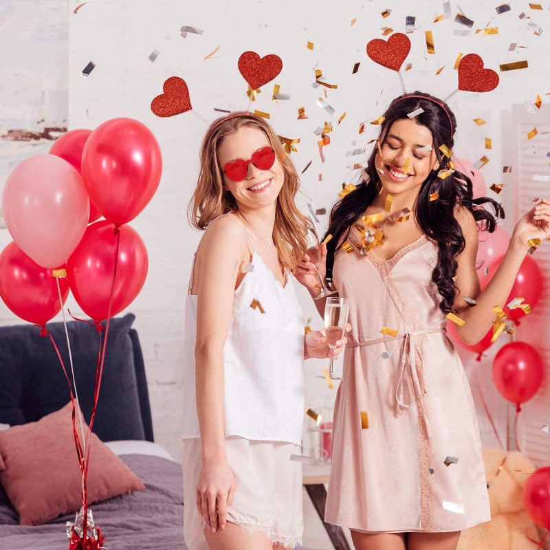 Cleacloud Valentines Day Heart Headbands and Heart Shape Sunglasses for Halloween Holiday Wedding Birthday Party Costume Accessory - Image 2