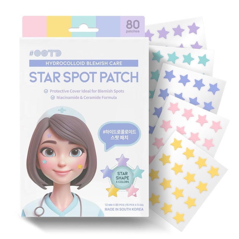 Star Spot AcnePimple Patch For Face Hydrocolloid Niacinamide Ceramide Cute Pastel Colors Protecting  Healing Prevent scarring Blemish remover Ideal for Blemish Spots made in Korea 80 counts