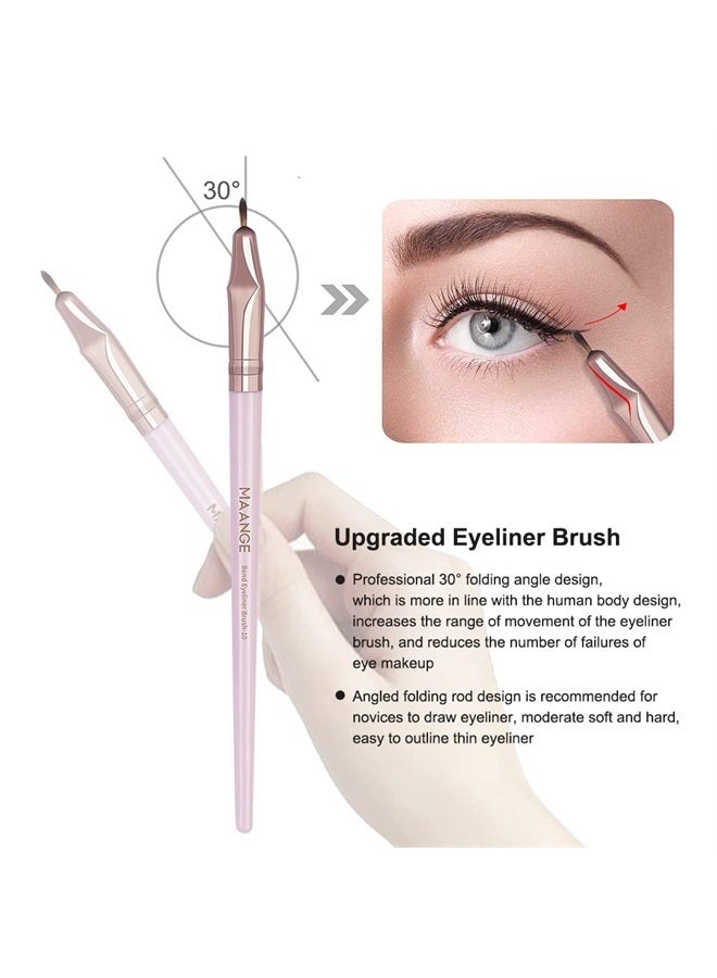 MAANGE Makeup Brushes, 18 Pcs Professional Premium Synthetic Makeup Brush Set with Case, Foundation Kabuki Eye Travel Make up Brushes sets (Pink Gold) - Image 2