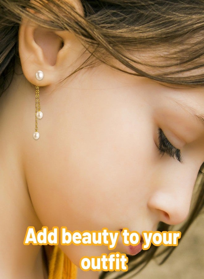 Aeenioy 2 Pairs Pearl Earrings for Women, Stylish Long Drop Pearl Earrings, Elegant Tassel Dangle Earrings for Weddings, Parties and Daily Fashion - Image 5