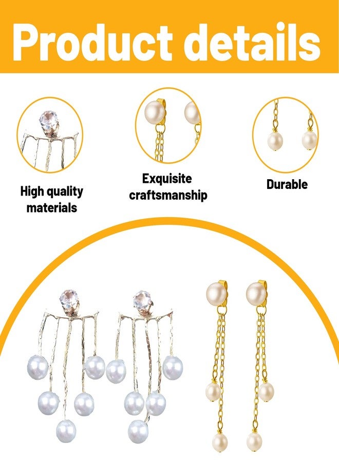 Aeenioy 2 Pairs Pearl Earrings for Women, Stylish Long Drop Pearl Earrings, Elegant Tassel Dangle Earrings for Weddings, Parties and Daily Fashion - Image 3