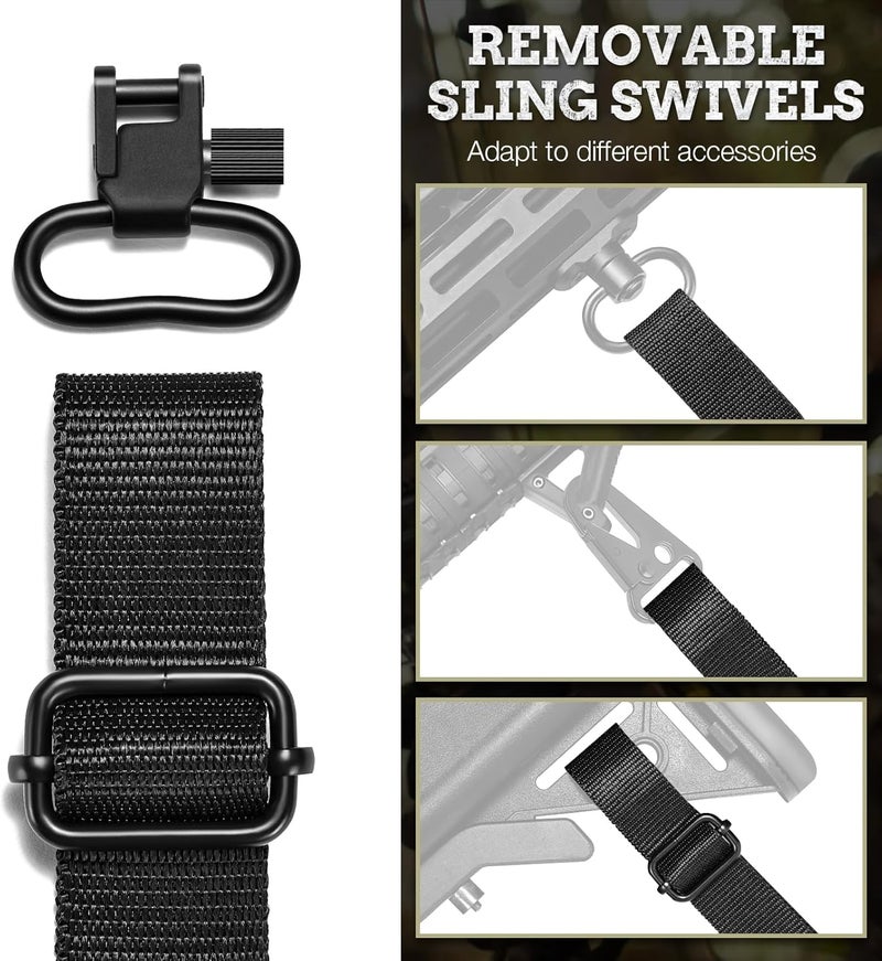 EZshoot Two Point Sling with Swivels, Comfortable Neoprene Padded, Length Adjustable Shoulder Strap for Outdoors - Image 5