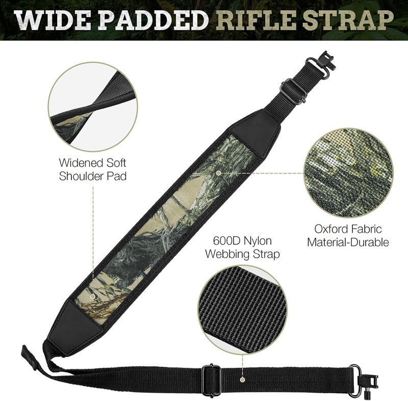 EZshoot Two Point Sling with Swivels, Comfortable Neoprene Padded, Length Adjustable Shoulder Strap for Outdoors - Image 2