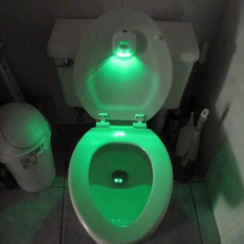 OriGlam Motion Activated Toilet Night Light, Auto Motion Sensor Toilet Seat Night Bathroom Nightlight with Red and Green Light - Image 2