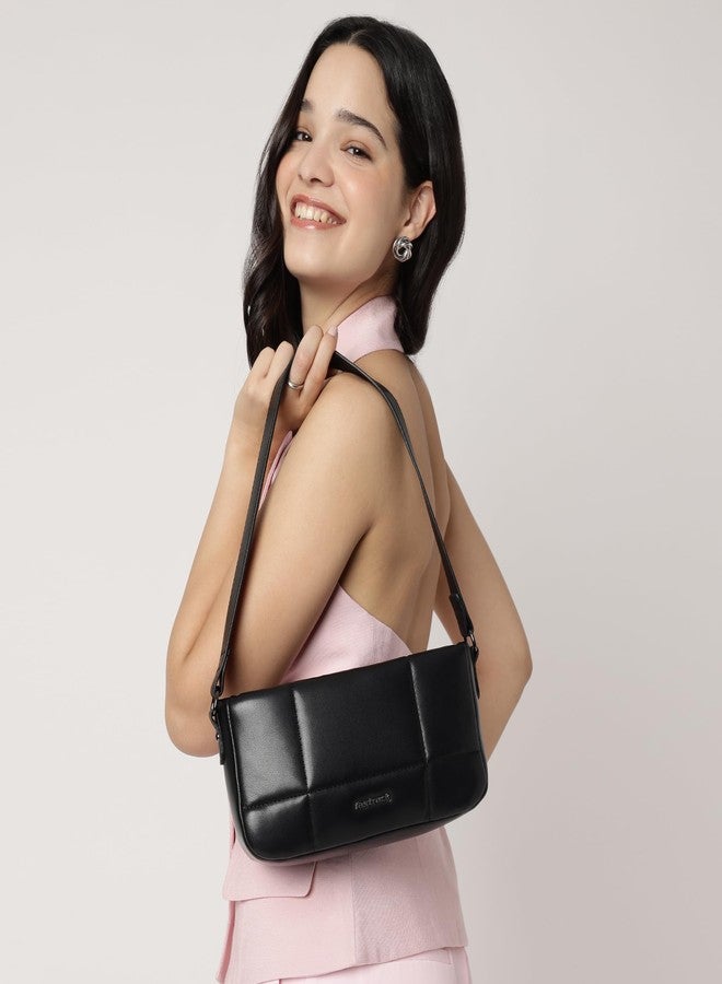 Fastrack Pillow Quilted Shoulder Bag for Women | Soft Faux Leather Handbag with Zip Closure, Single Strap and Internal Pockets | Stylish Winter-Ready Bag for Daily Use and Casual Outings - Image 2