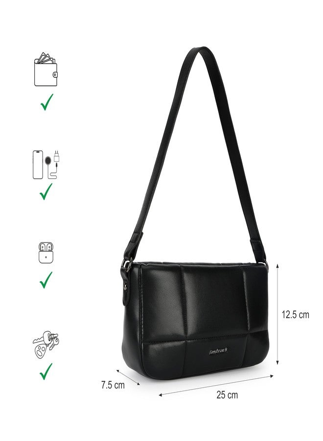 Fastrack Pillow Quilted Shoulder Bag for Women | Soft Faux Leather Handbag with Zip Closure, Single Strap and Internal Pockets | Stylish Winter-Ready Bag for Daily Use and Casual Outings - Image 4