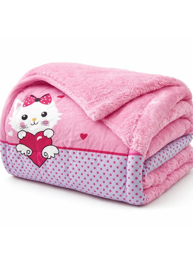 مينجلي مفرش سرير أطفال 3 قطع وجهين فرو ومخمل – ناعم ودافئ – مقاس 170×220 سم - Image 3