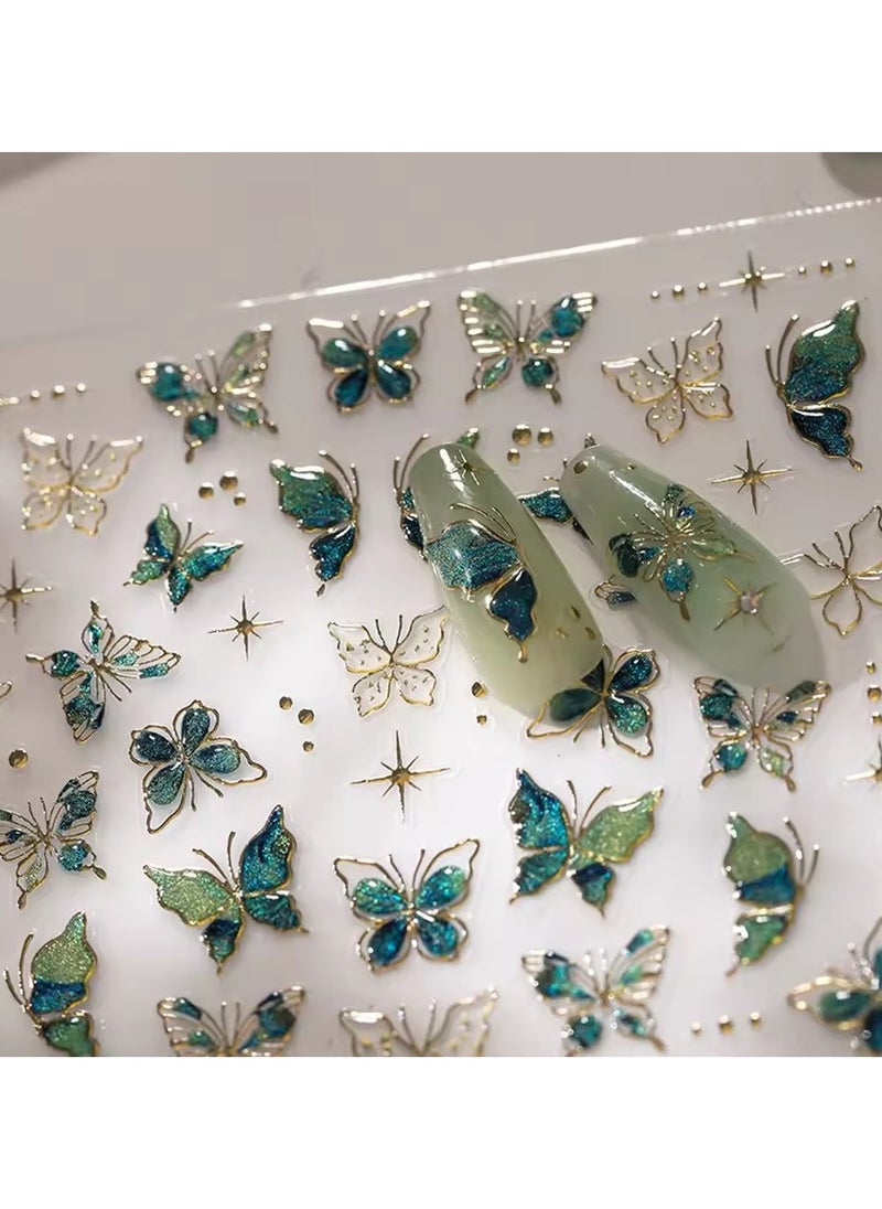 Goolsky Golden Thread Butterfly Jelly Series Nail Art Stickers High Quality New Bronzing DIY Manicure Decal Decoration  - Image 4