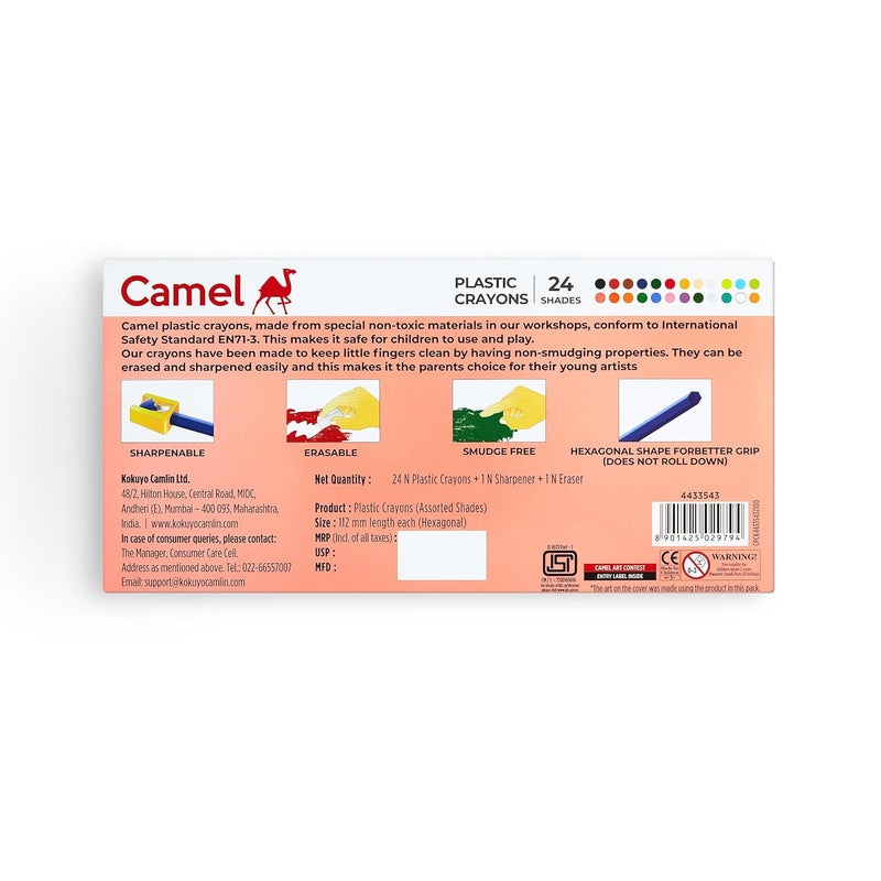 Camel Plastic Crayons 24 Shades - Image 3