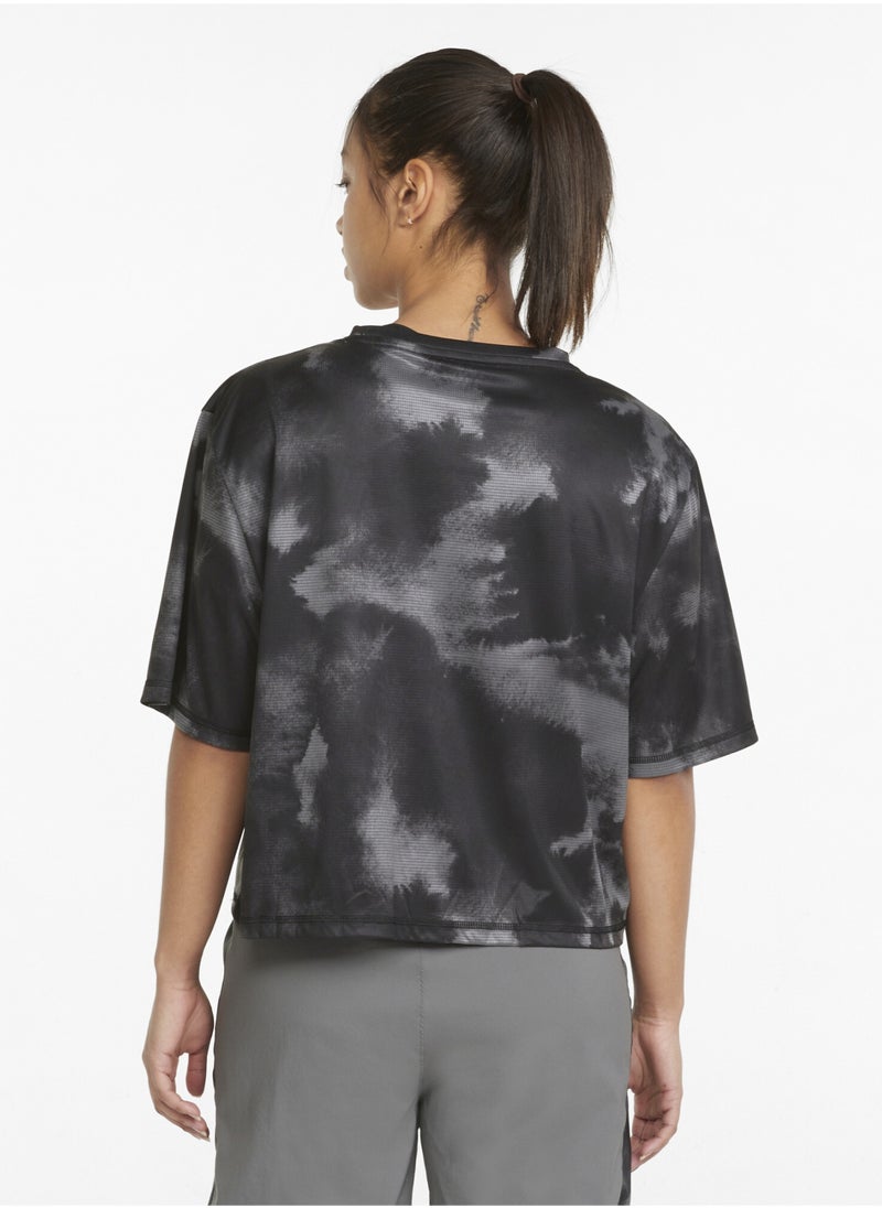 PUMA - Favourite Womens Printed Crop Short Sleeve Training T-Shirt - Image 1