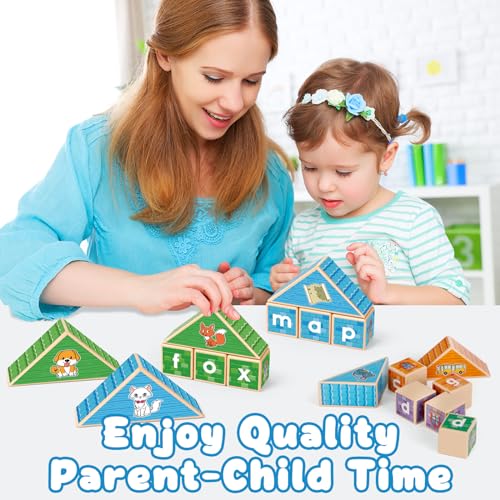 Edulok CVC Word Games Phonics Game for Kids Spelling Games Preschool Learning Activities Building Blocks for Toddlers Learn to Read English Learning Tools Kindergarten Classroom Must Haves - Image 5