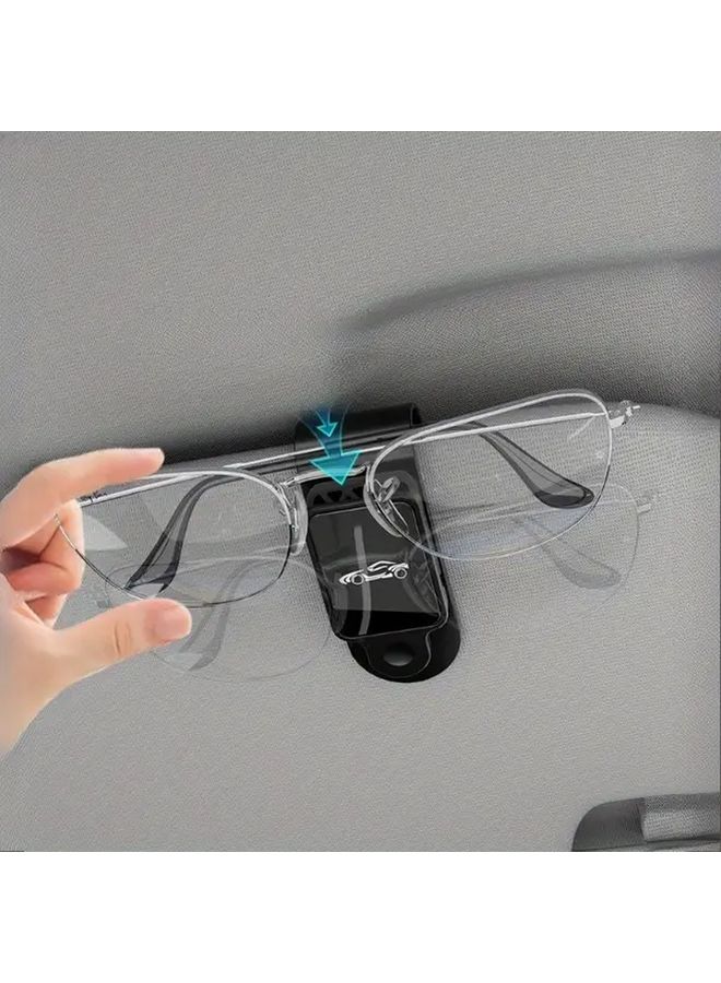 Moonlight White ABS Car Sunglasses Holder Dashboard Organizer Eyeglass Clip Multi Functional - Image 5