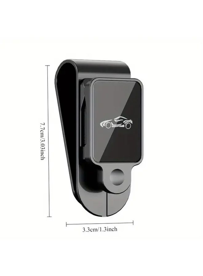 Moonlight White ABS Car Sunglasses Holder Dashboard Organizer Eyeglass Clip Multi Functional - Image 3