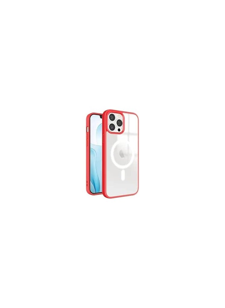 Generic - Magnetic Case, Compatible with MagSafe,Ultra Slim Hard PC with Soft TPU Edges Protective Case,for iPhone 12 Pro,6.7 Inch Case (Red) - Image 1