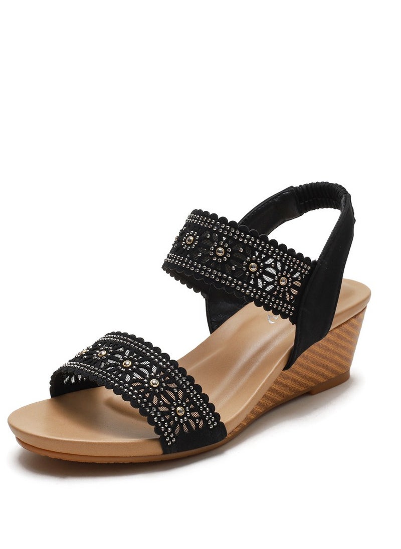 SIKETU Women's New Summer One-Piece With Large Soft Sole Fashionable Wedge And Roman Sandals  - Image 1
