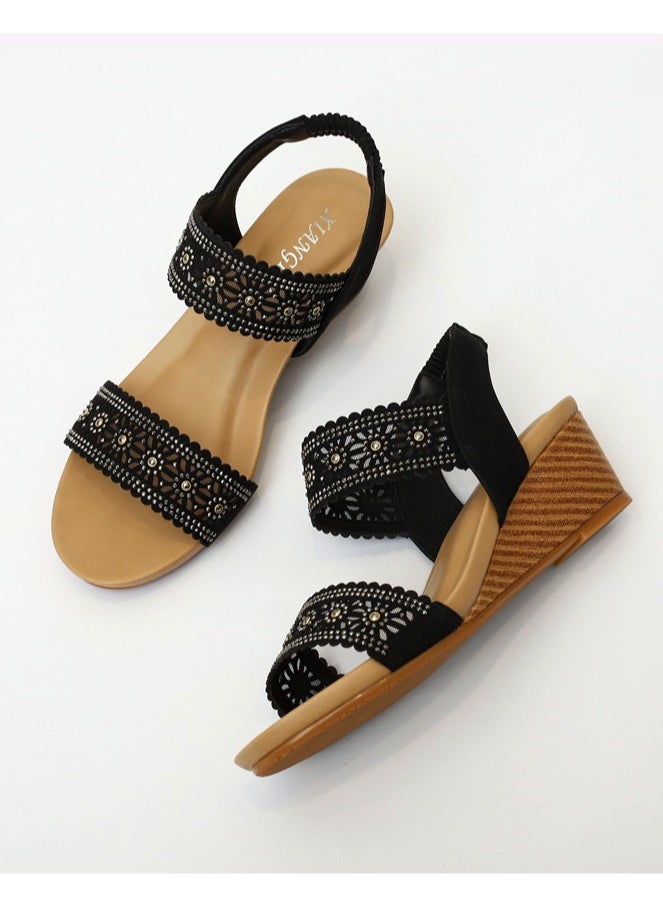 SIKETU Women's New Summer One-Piece With Large Soft Sole Fashionable Wedge And Roman Sandals  - Image 2