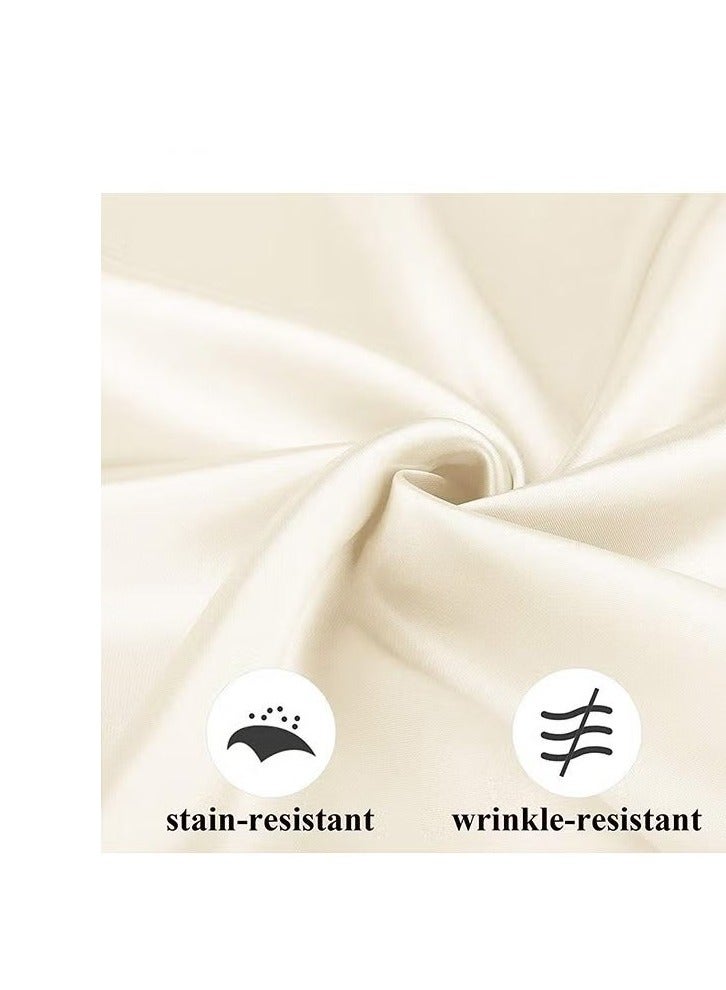 Satin Napkins Square Table Napkins 10 Pcs 17x17" Soft Dinner Napkins Elegant Silk Napkins for Dinner Wedding Parties Soft Smooth Fabric Washable Napkins for Parties Weddings and Dinners (Ivory) - Image 4
