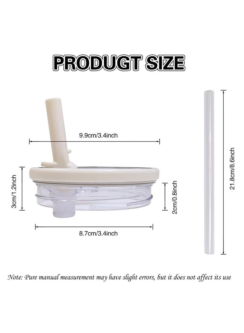 2 Pack Tumbler Flip Straw Lid Replacement  , Spill Proof Splash Resistant Tumbler Lids,Reusable Leak Proof Tumbler Cover for Accessories，white - Image 5