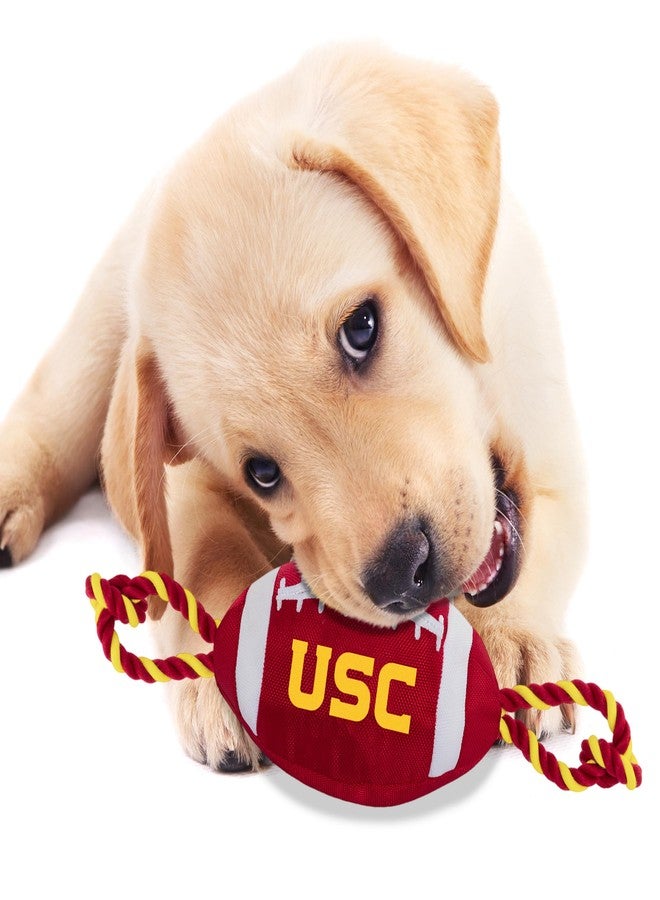 Pets First USC Football Dog Toy, Tough Quality Nylon Materials, Strong Pull Ropes, Inner Squeaker, Collegiate Team Color - Image 4