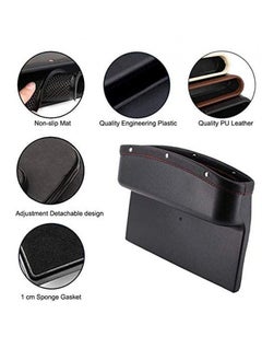 Alissa 2pcs Car Seat Pockets Pu Leather Car Console Side Organizer Storage Seat Gap Fillers  - Image 3