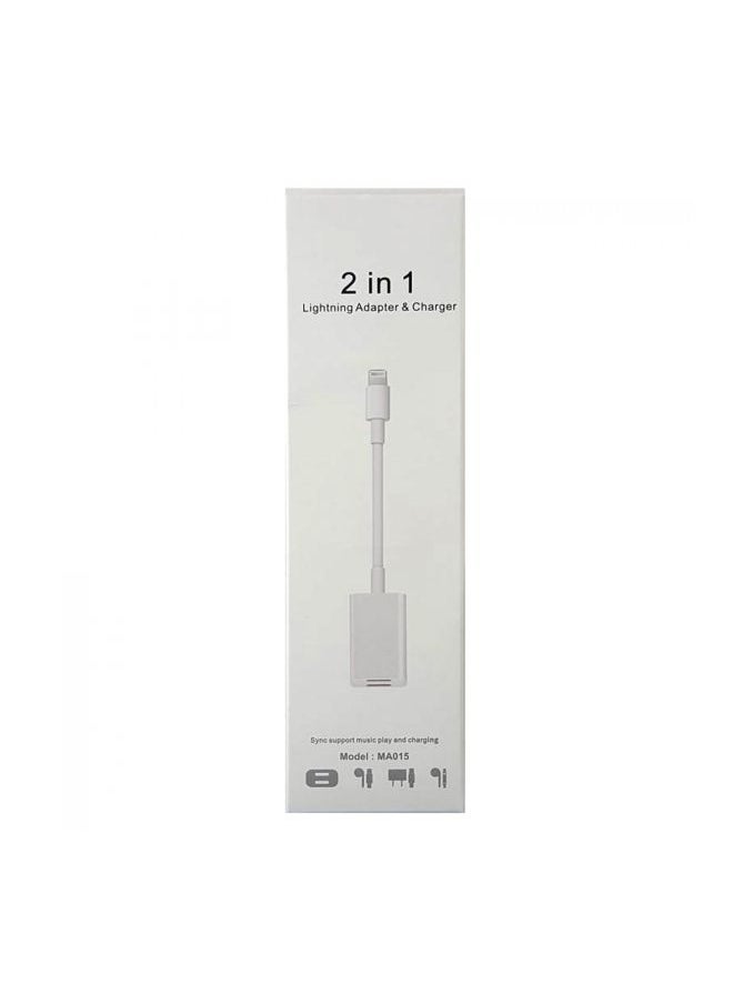 NIBEMINENT - 2-In-1 Lightning Adapter And Charger White - Image 1