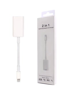 2-In-1 Lightning Adapter And Charger White