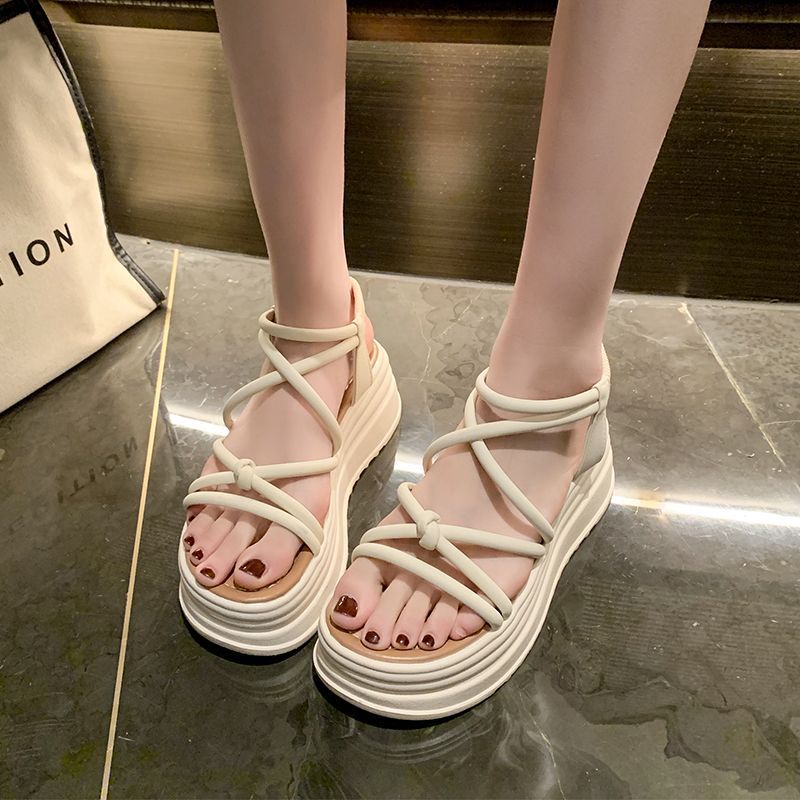 Wedge Heeled Sandals For Summer Style Explosive Cyber Celebrous Platform Thick Bottom Lightweight Non-Slip Student Fairy - Image 4