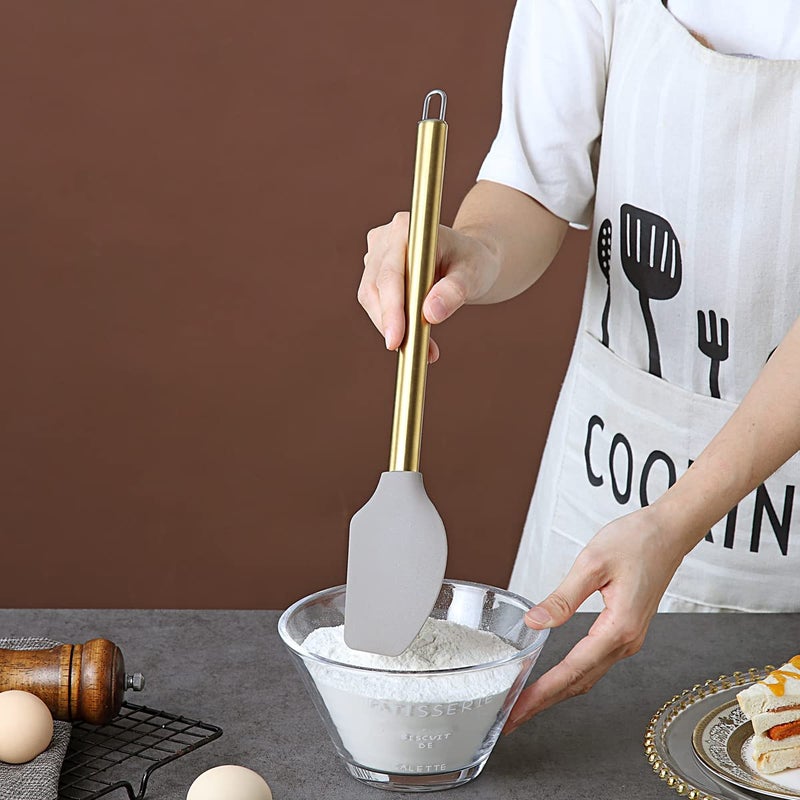 Berglander Gold Spatulas  Berglander Non-stick Silicone Flexible Scrapers Baking Mixing Tool With Titanium Gold Plating Handle  Baking Tools  Heat Resistant  Dishwasher Safe  Easy to Clean - Image 5