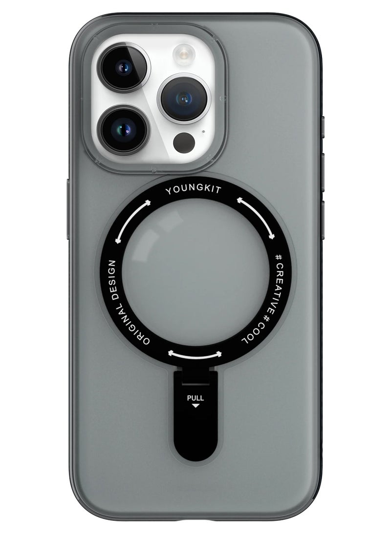 YOUNG KIT YOUNG KIT Rock Frosted MagSafe Stand iPhone 15 Pro Max Case - Rock Series Multiple colors  - Image 1