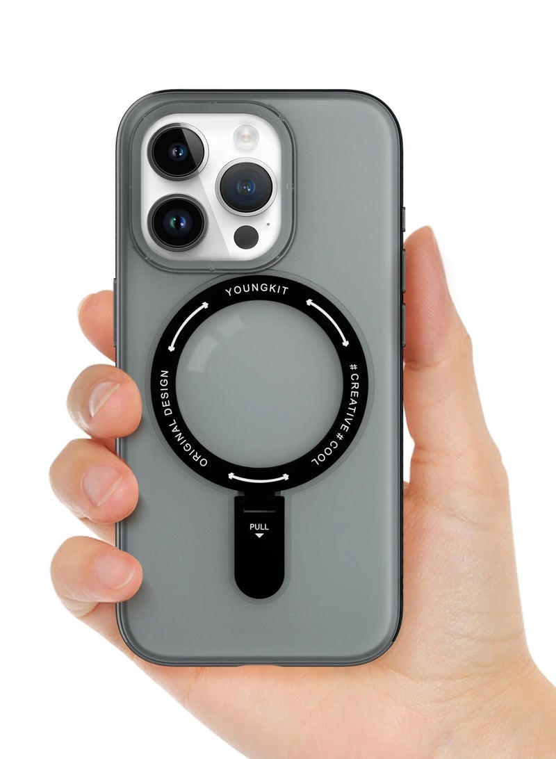 YOUNG KIT YOUNG KIT Rock Frosted MagSafe Stand iPhone 15 Pro Max Case - Rock Series Multiple colors  - Image 4