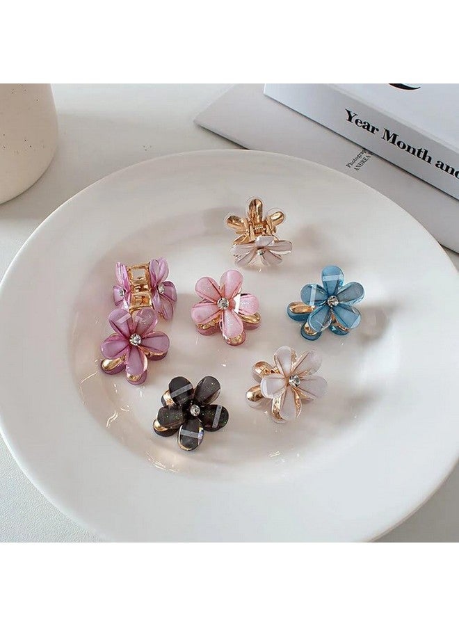 BAOER 10PC Double Side Crystal Flower Hair Claw Rhinestones Alloy Hair Clamp for Girls Sweet Summer Side Clip Hair Styling Accessories - Image 4