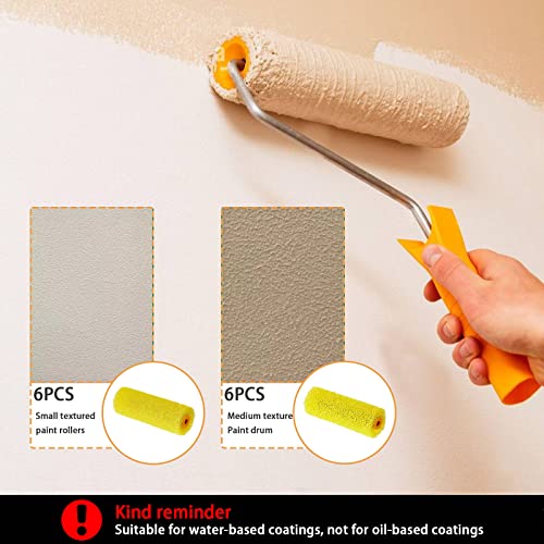 YLTOLOO 12 Pcs Textured Paint Roller Covers with 2 Frames Set, 4 inch Foam Drywall Texture Paint Rollers, House Paint Roller Covers for Art Painting Walls Ceilings - Image 4