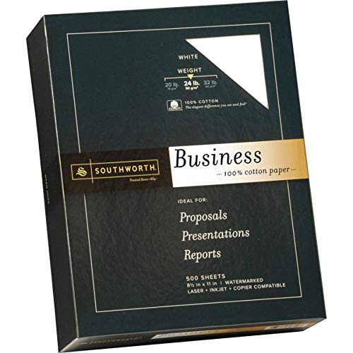 Southworth ورق أعمال 100% قطن من ساوثوورث، 8 1/2" × 11"، 24 رطل، 100% معاد تدويره، أبيض، علبة من 500 - Image 5