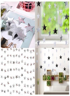 Excefore Star Paper Garland 8Pcs 4m Long Banner Backdrop Party Decorations Reflective Star Paper Garland Sparkling Star Bunting Banner Decorations for Wedding Birthday Party Holiday Banner Backdrop  - Image 3