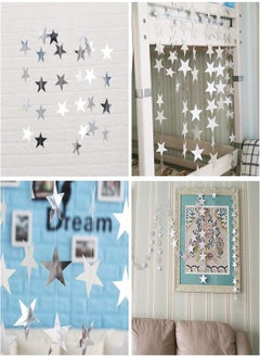 Excefore Star Paper Garland 8Pcs 4m Long Banner Backdrop Party Decorations Reflective Star Paper Garland Sparkling Star Bunting Banner Decorations for Wedding Birthday Party Holiday Banner Backdrop  - Image 5