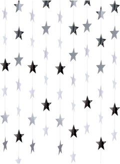Excefore Star Paper Garland 8Pcs 4m Long Banner Backdrop Party Decorations Reflective Star Paper Garland Sparkling Star Bunting Banner Decorations for Wedding Birthday Party Holiday Banner Backdrop  - Image 1