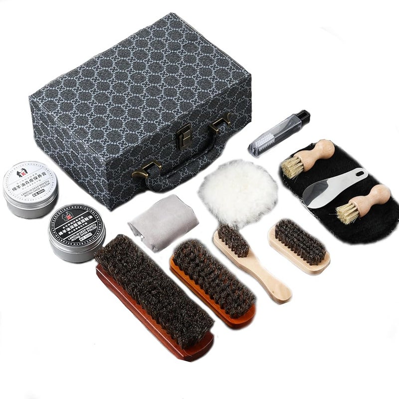 KASTWAVE Shoe Shine Kit, Shoe Care Kit, Premium Shoe Polish Set for Men & Women, with Soft brush for Long Use - Image 1