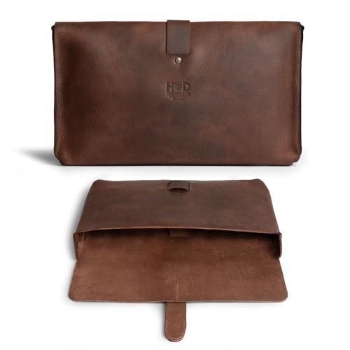 Hide & Drink, Female Clutch Bag, Vintage Handbag, Accessory Organizer, Phone Bag, Night Case, Full Grain Leather, Handmade, Bourbon Brown - Image 2