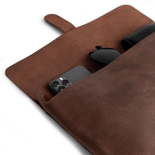 Hide & Drink, Female Clutch Bag, Vintage Handbag, Accessory Organizer, Phone Bag, Night Case, Full Grain Leather, Handmade, Bourbon Brown - Image 3